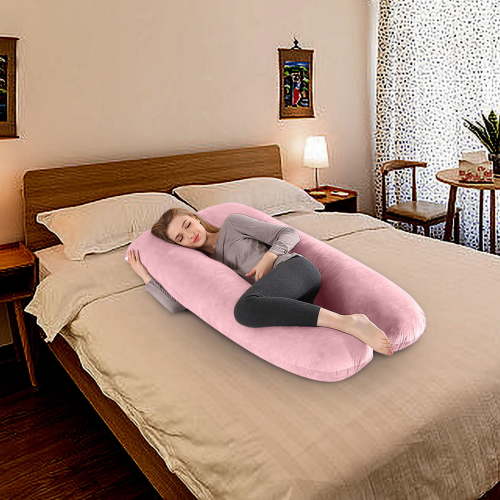 PAVEOS Pregnancy Pillows Cover U-Shaped, Velvet Maternity Body Pillows Case, Machine Washable Replacement Cover for Pregnancy Pillows(31.5x55.1in)