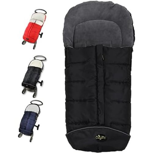 Stroller Footmuff, Insulated Stroller Blanket Evelution, Water Repellent Winter Bunting Bag for Strollers, Central Open, Height Adjustable, M6-4T