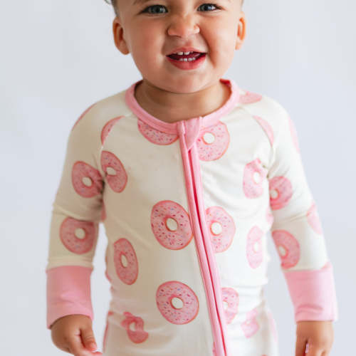 Infant Romper in Pink Donuts