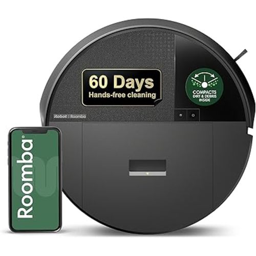 iRobot Roomba 205 DustCompactor Vac Robot Vacuum - Compacts Dirt Inside, No Emptying for 60 Days, Space Saving, No Dock Needed, Bagless, Intense Power-Lifting Suction, LiDAR Navigation, Multi-Surface