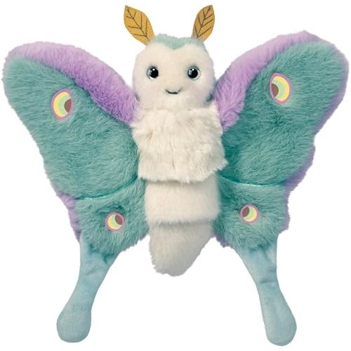 Douglas Juniper Luna Moth Finger Puppet, 10 Inch Soft Realistic Insect Plush