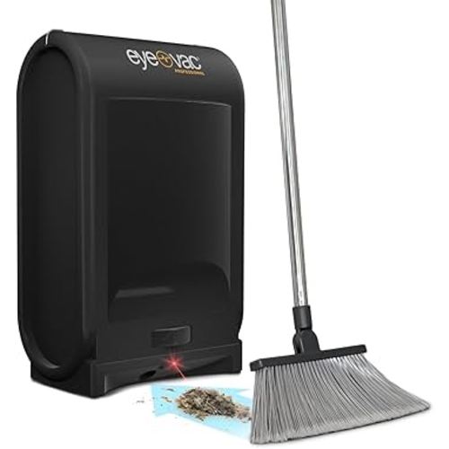 EyeVac Pro Touchless Vacuum Automatic Dustpan - Ultra Fast & Powerful - Great for Sweeping Salon Pet Hair Food Dirt Kitchen, Corded Canister Vacuum, Bagless, Automatic Sensors, 1400 Watt (Black)