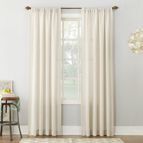 Basics by Wayfair™ Wayfair Basics® Berwick Linen Blend Semi-Sheer Rod Pocket Curtain Panel & Reviews | Wayfair