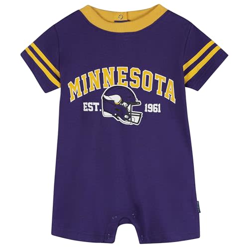Gerber NFL unisex-baby Nfl Team Short Sleeve Romper