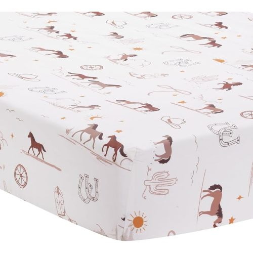 Lambs & Ivy Country Western Breathable 100% Cotton Fitted Crib/Toddler Sheet