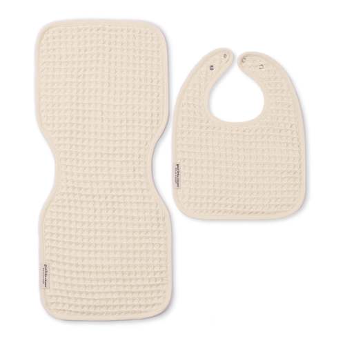 Reversible Bib + Burp Set Linen