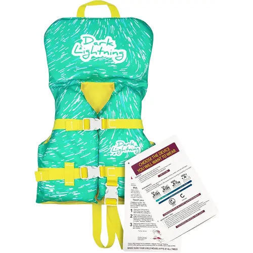 Dark Lightning USCG Approved Infant Life Jacket 0-30 lbs, Toddler Swim Vest and Baby Life Vest for 1-3 Years, 20-30 lbs, Headrest, Leg Strap and Grab Handle