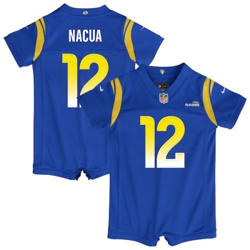 Newborn Los Angeles Rams Puka Nacua Nike Royal Romper Game Jersey