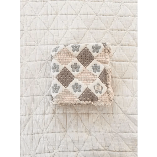 New Grain Prairie Baby Quilt - Blush & Chambray