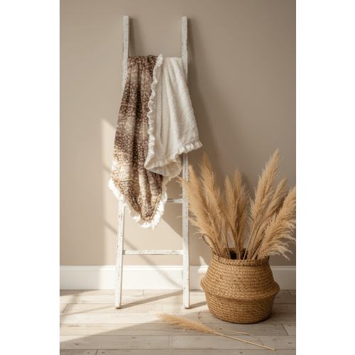 Fawn Minky & Ivory Hide Minky Ruffle Woodland Baby Blanket – DBC Baby Bedding Co – DBC Baby Bedding Co