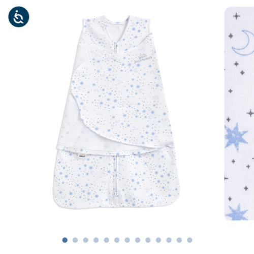 Cotton Swaddle Midnight Moons Blue S | HALO