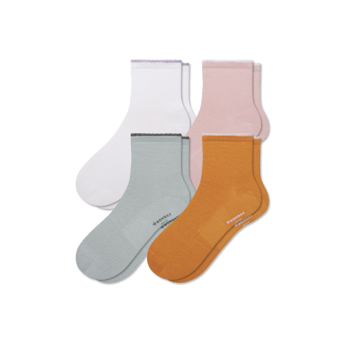 Women’s Scallop Cuff Quarter Sock 4-Pack