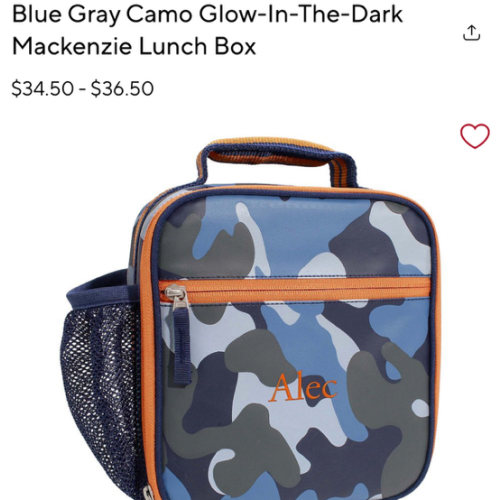 Mackenzie Blue Gray Camo Glow Lunch Box | Pottery Barn Kids