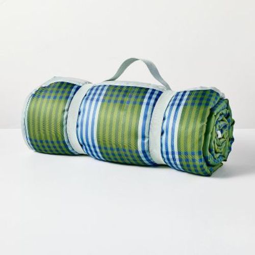 Oversized Picnic Blanket Blue/Green Gingham - Hearth & Hand™ with Magnolia