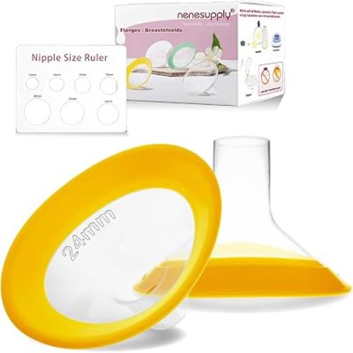 Nenesupply 24mm Oval Flanges Compatible with M Pump Parts Replacement 24mm Flange for M Breast Pumps. Work with Pump in Style Parts Symphony Parts Swing Maxi Harmony and Personalfit Flex
