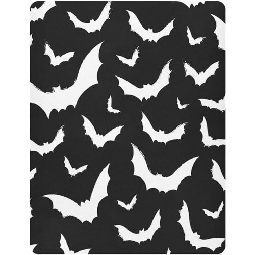 Black Bat Crib Sheets Baby Boys Girls Halloween Goth Toddler Fitted Crib Mattress Sheets Bed Cover Nursery Soft Pack and Play Sheet Machine Washable Mini Crib 39x27 Inch