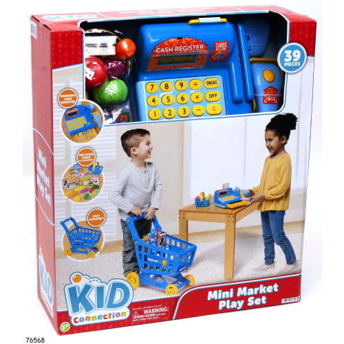 Kid Connection Supermarket Mini Market Playset, 39 Pieces, Toddler Grocery Toys
