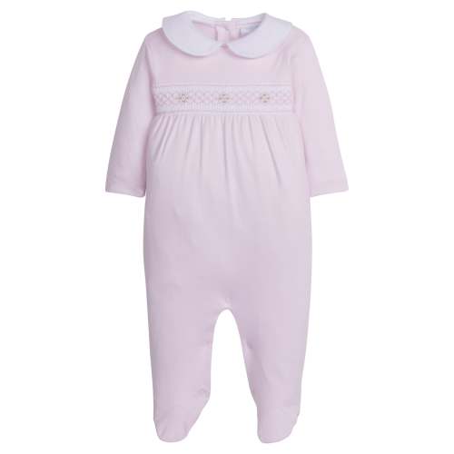 Smocked Footie - Pink Geo