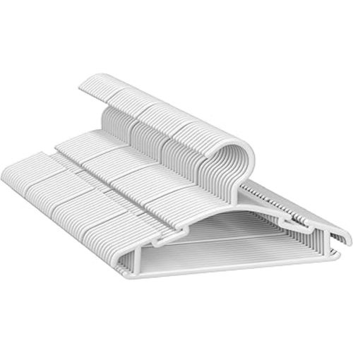 GoodtoU Kids Hangers 100 Pack, 10.2 Inch White Baby Hangers for Infant Toddler Childrens Small Clothes for Closet Organization (0-24 Months)