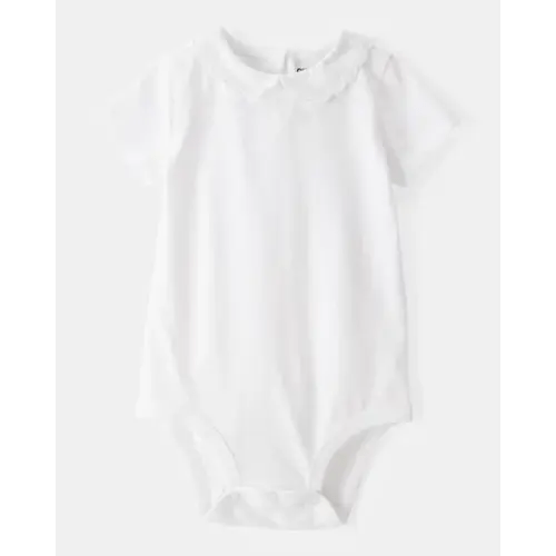 Baby Scalloped Collar Short-Sleeve Bodysuit - White - OshKosh B'gosh | Carter's