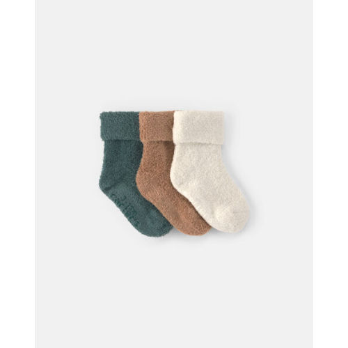 Baby Boy 3-Pack Baby Booties - Green/Brown/Cream | Carter's