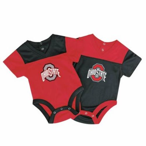NCAA Ohio State Buckeyes Newborn 2pk Jersey Bodysuit - 0-3M