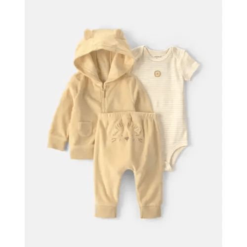 Baby 3-Piece Lion Terry Layering Set - Yellow | Carter's