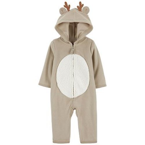 Baby Boy Carter's Reindeer Hooded Bodysuit with Zip Closure