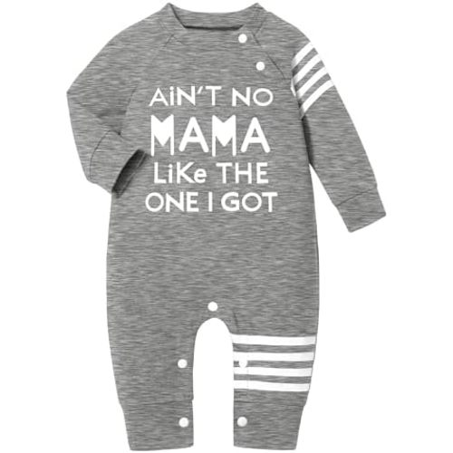 Baby Boy Clothes Infant Mamas Print Romper Stripe Sleeve Outfits Fall Winter Baby Clothing Jumpsuit