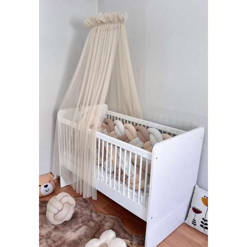Beige Crib Canopy with holder: Princess Nursery Decor