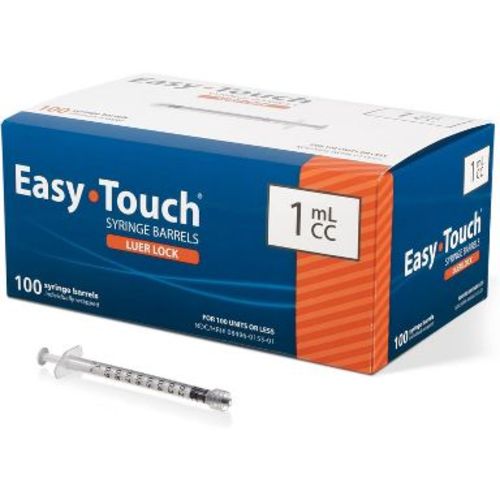 Easy Touch Luer Lock Syring Barrel 1cc, 100 Ct