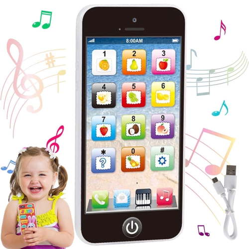 Fixdono Baby Cell Phone Toy, Baby Phone Toy, Toddler Phone Toy, Kids Smart Phone Toys with Lights & Music, Learning English Education Gift for Baby Boys Girls