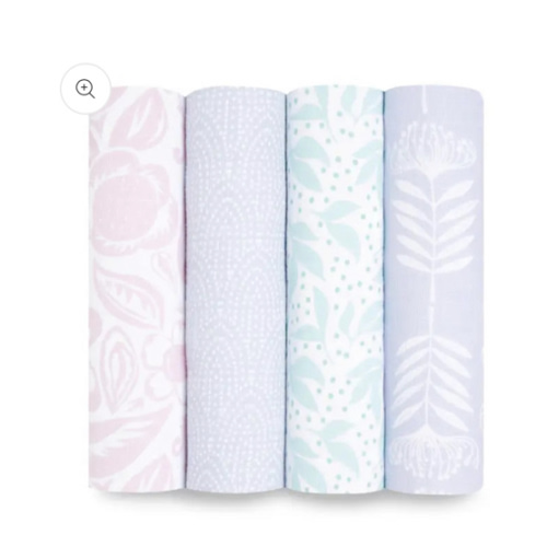Essentials Cotton Muslin Swaddles 4 Pack | aden + anais