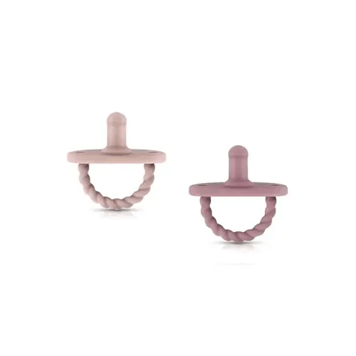 Sweetie Pacifier Soother Baby Silicone Baby Pacifier Soft Silicone Certified BPA Free Set of 2 (Light Pink - Dark Purple)