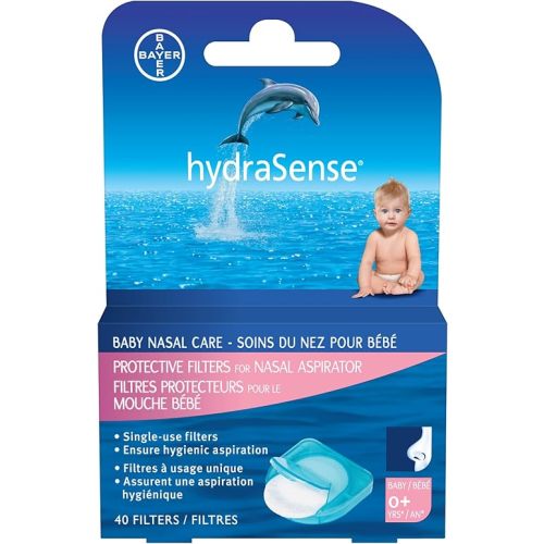 HydraSense Protective Filters for Nasal Aspirator, Baby Nasal Care, Single-Use, 40 Count