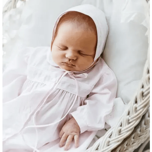 Preemie Girls Dot Embroidered Take Me Home Gown with Hat | Feltman Brothers