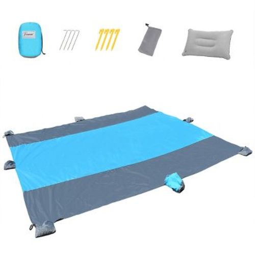 Tirrinia Beach Blanket Sandfree 10x9 ft Extra Large Size Waterproof Sandproof Travel Map for 7 Adults Outdoor Portable Accessories Camping Hiking Mat