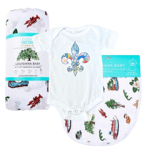 Louisiana Fleur De Lis Baby Gift Bundle