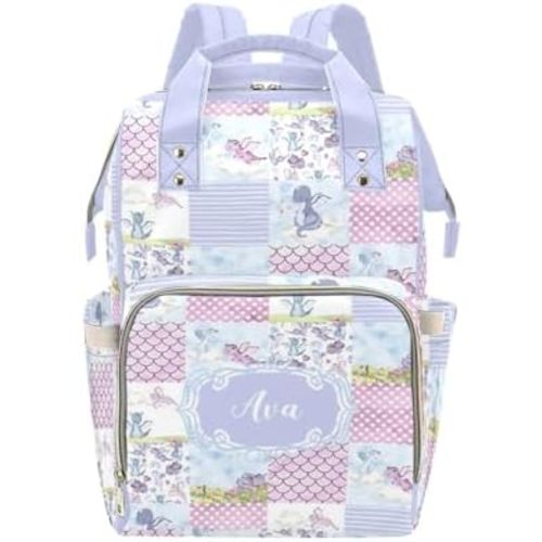 Custom Diaper Bag for baby Customized Flying Dragon Purple Baby Bag Personalized Nursing Bags with Name Custom Name Mommy Daypack Bag Tote Bag Gifts