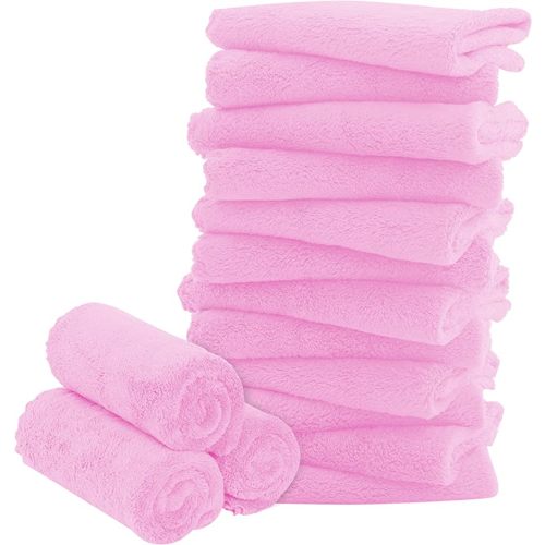 16 Pack Baby Washcloths - Luxury Coral Fleece - Extra Absorbent and Soft Wash Clothes for Newborns, Infants and Toddlers - Suitable for Sensitive Skin and New Born-Baby Shower-Frozen Berry,10x10 Inch