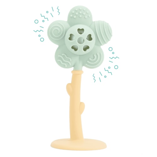 Lulyboo Flower Rattle & Teether in Green
