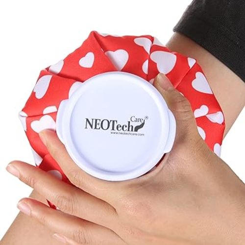 NeoTech Care Ice Bag, Screw Top Fillable, Reusable (Hearts Design, 5 inch)