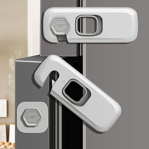 Child Proof Refrigerator Lock,5 Sets Fridge Locks for Kids with 3M Adhesive Backing, Fridge lock for Refrigerators,Oven Lock,Drawers,Wardrobes and Freezers,Child Safety Cabinet Locks Baby Proofing