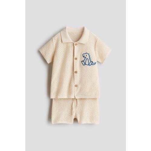 2-PIECE MESH-KNIT COTTON SET