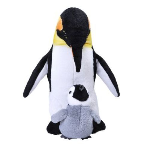 Wild Republic Mom and Baby Emperor Penguin, Stuffed Animal, 12 Inches, Gift for Kids, Plush Toy, Fill is Spun Recycled Water Bottles