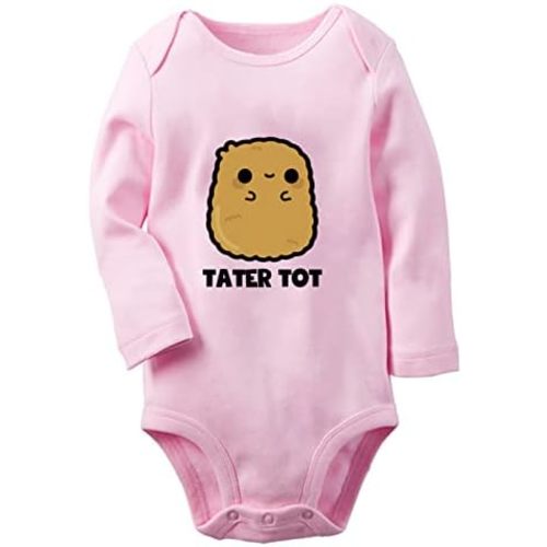 iDzn Tater Tot Funny Romper Baby Unisex Bodysuits Newborn Infant Jumpsuits Kids Cotton Clothes Childs Graphic Long Outfits