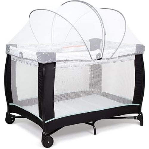 Beberoad Love Pack N Play Tent Cover Playpen Mosquito Net Cover with 2-Way Zipper for Travel Crib/Playard (White)