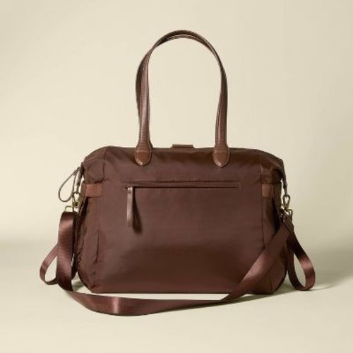 Soft Tote Solid Shoulder Backpack Diaper Bag - Dark Brown - Cloud Island™