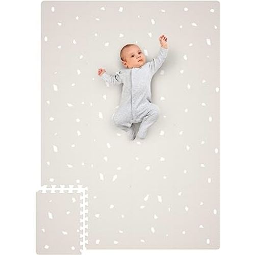 Stylish 5.6 x 4 ft. Soft Foam Baby Play Mat - Safe, Easy to Clean Modern Playroom Floor Mat