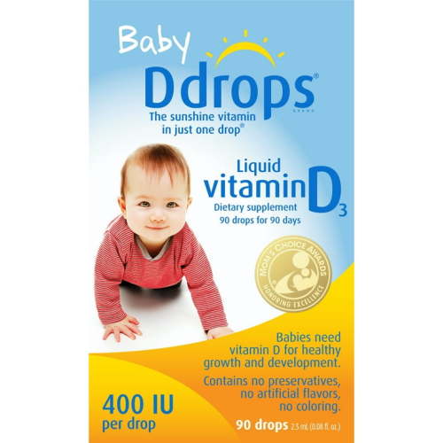 Baby Ddrops Organic Vitamin D3 Drops, 400 IU, Tasteless & Odorless, 0.08 fl oz